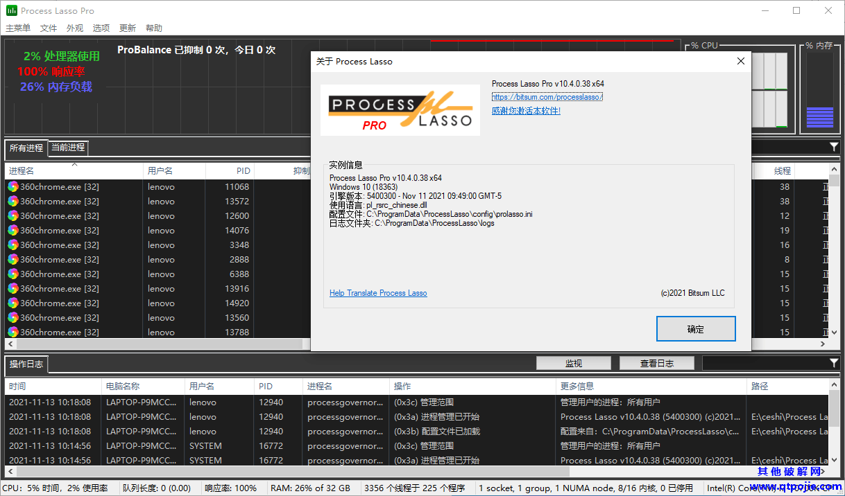 Process Lasso Pro v10.4.0.38系统优化工具